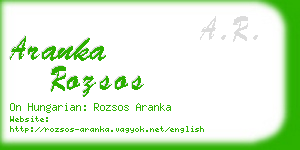 aranka rozsos business card